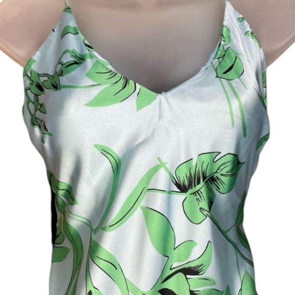 Ramy Brook Rowe Maxi Dress Floral Blue Green Satin V Neck Size 2 - Picture 4 of 7